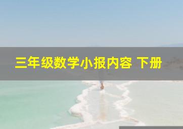 三年级数学小报内容 下册